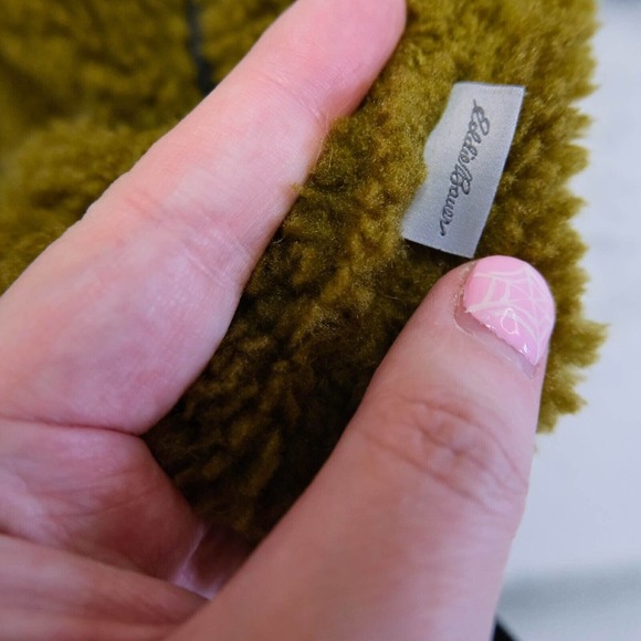 Eddie Bauer Womens Jacket Pullover M Pink Deep Pile Color Block Fleece Full Zip - Picture 12 of 13